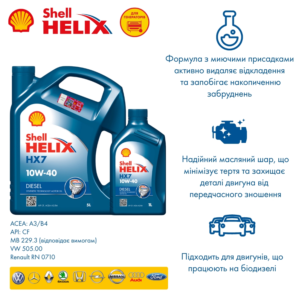 Моторна олива Shell Helix HX7 Diesel 10W-40
